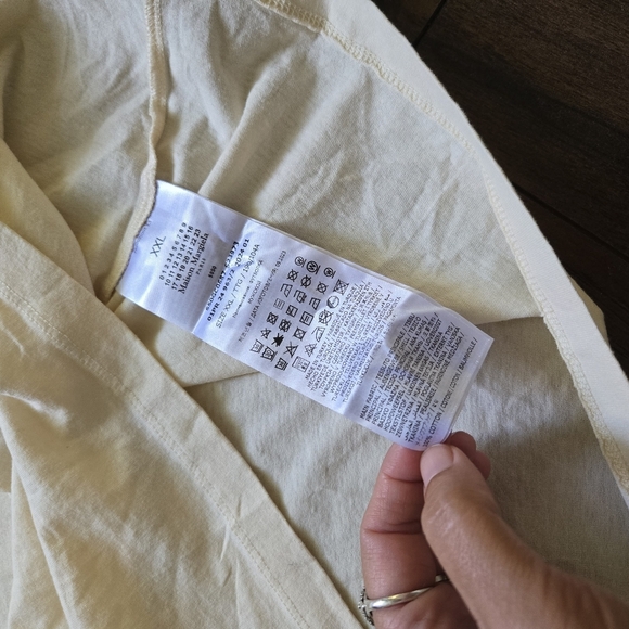 Maison Margiela 100% Organic Cotton Jersey T-Shirt Off-White Cream Ivory Sz XXL - Picture 7 of 11
